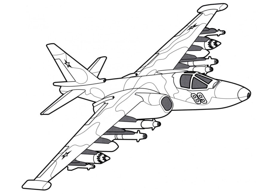 Dibujo para Colorear del Su-25 Frogfoot