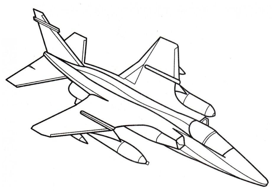 Dibujo para Colorear del Caza Multifuncional Jaguar