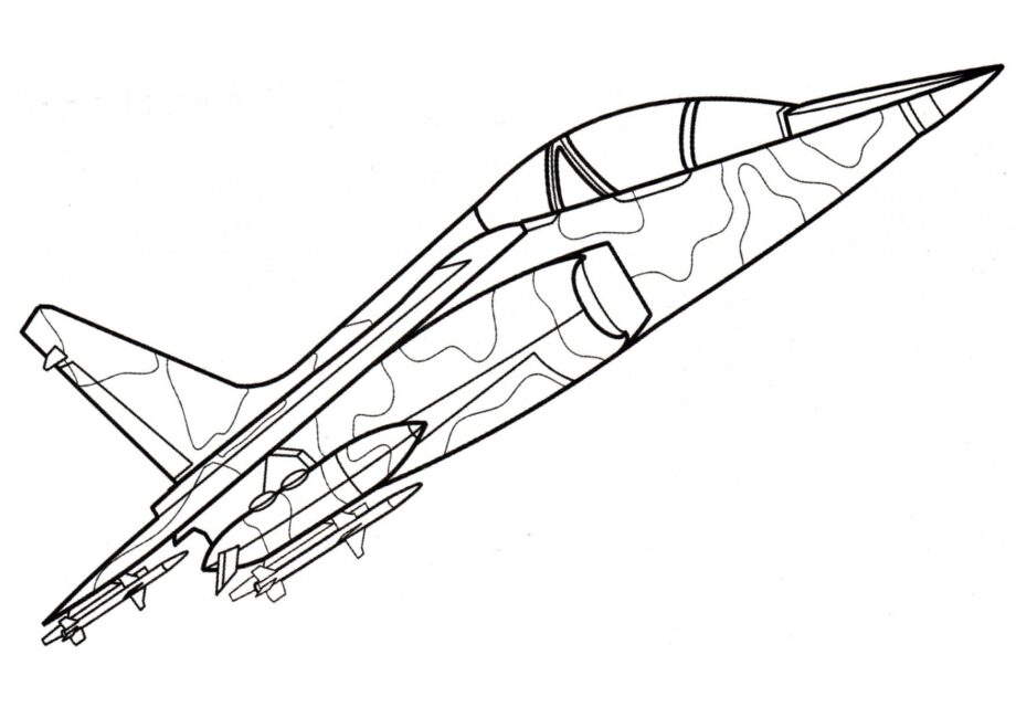 Dibujo para Colorear del Avión de Ataque Ligero Alpha Jet