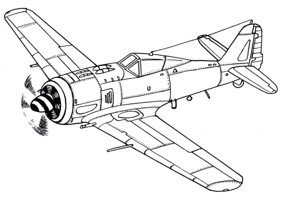 Dibujo para Colorear del Focke-Wulf Fw 190