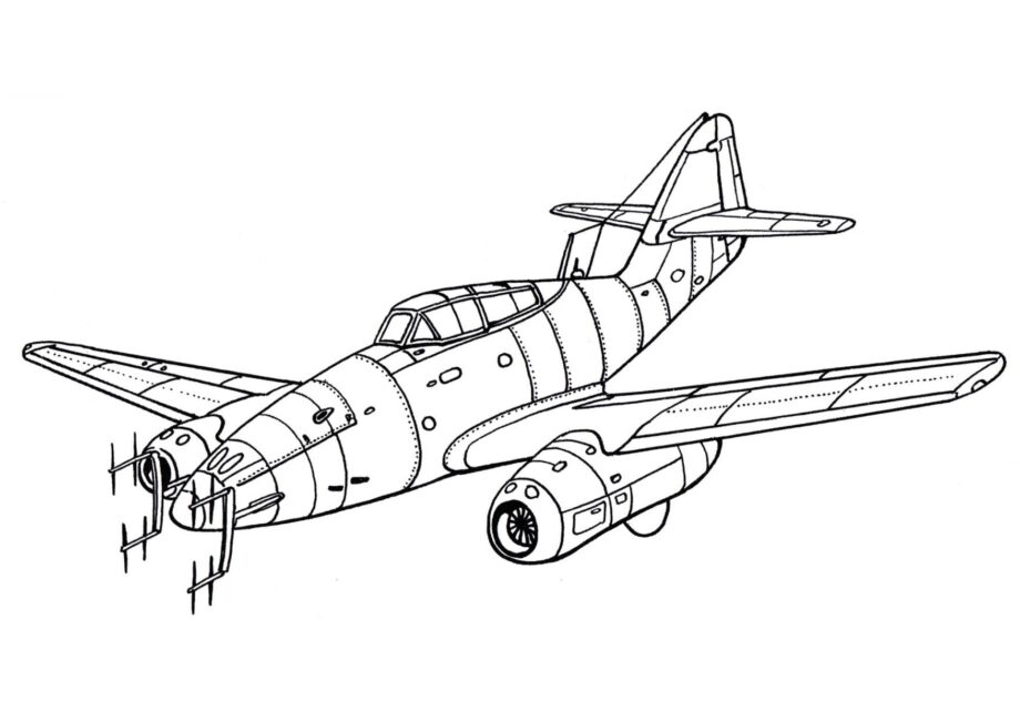 Dibujo para Colorear del Messerschmitt Me 262