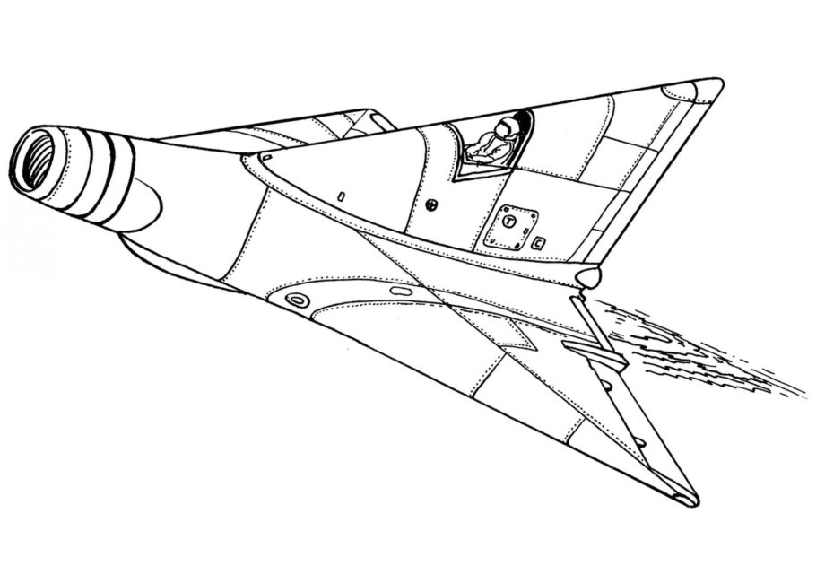 Dibujo para Colorear del Caza Supersónico Lippisch