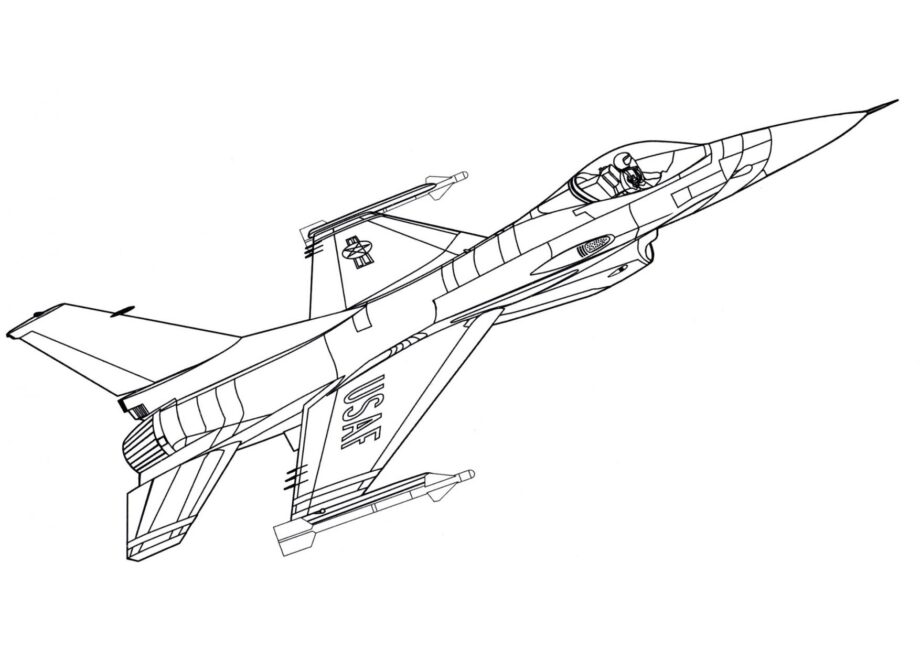 Dibujo para Colorear del Bombardero F-16C