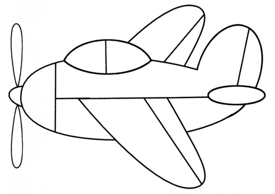 Dibujo para Colorear del Aeroplano Pequeño