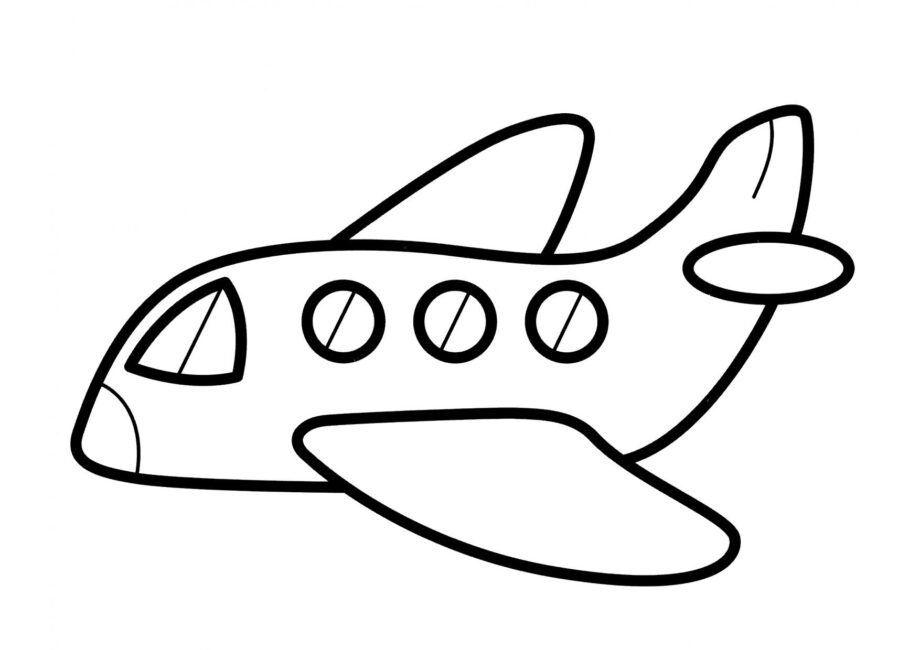 Dibujo para Colorear del Aeroplano con Ventanas