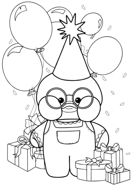 Cumpleaños de Lalafanfan Dibujos para Colorear