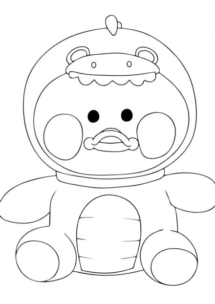 Lalafanfan Pato Astronauta Dibujos para Colorear