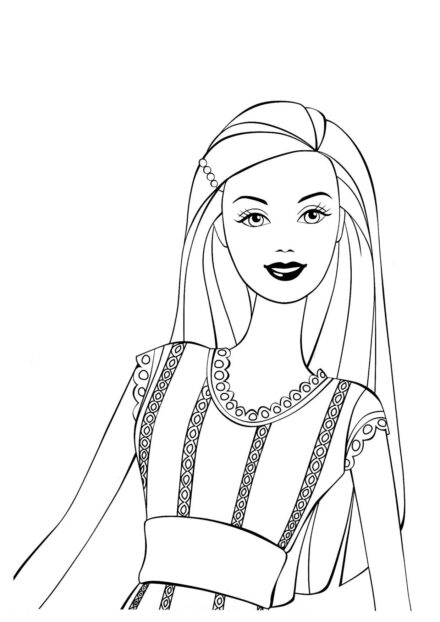 Barbie Encantadora Dibujos para Colorear