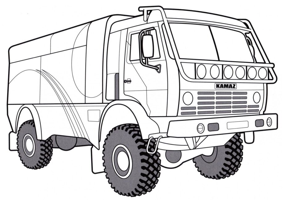 Dibujo para Colorear KamAZ 4326