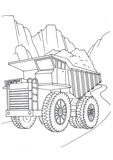 Dibujo para Colorear BelAZ en la Mina