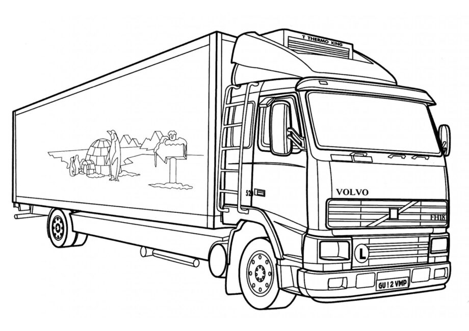 Dibujo para Colorear Camión Refrigerado Volvo FH-16