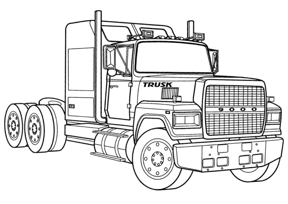 Dibujo para Colorear Camión Americano Ford 9000