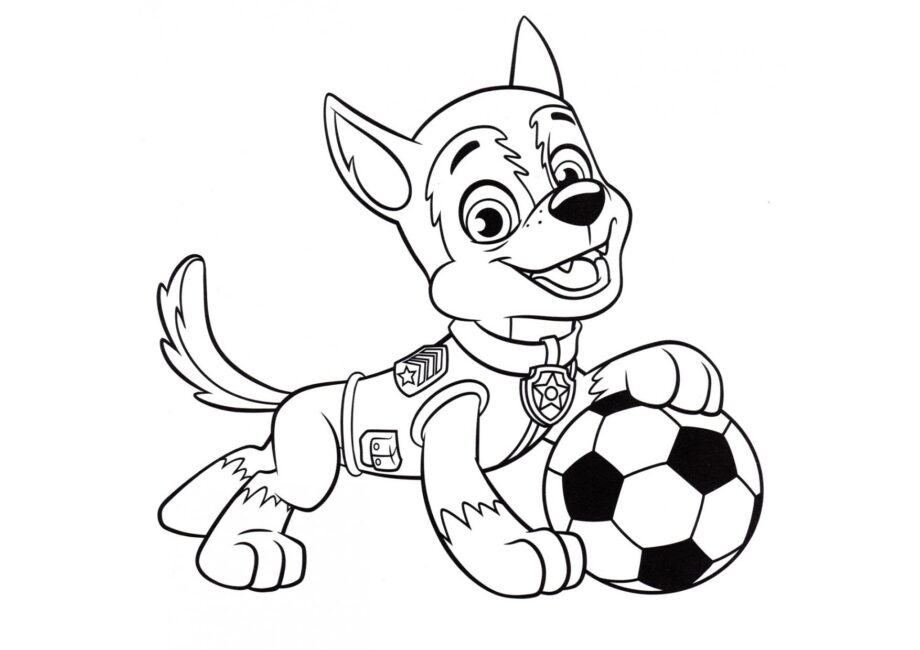 Dibujo para Colorear: Corredor Jugando con una Pelota