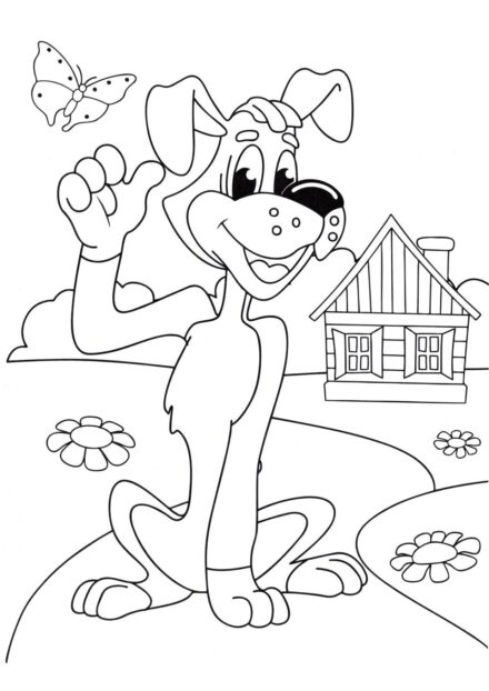 Dibujo para Colorear: Perro Sharik