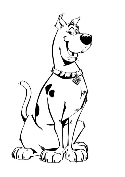 Dibujo para Colorear: Scooby-Doo Juguetón