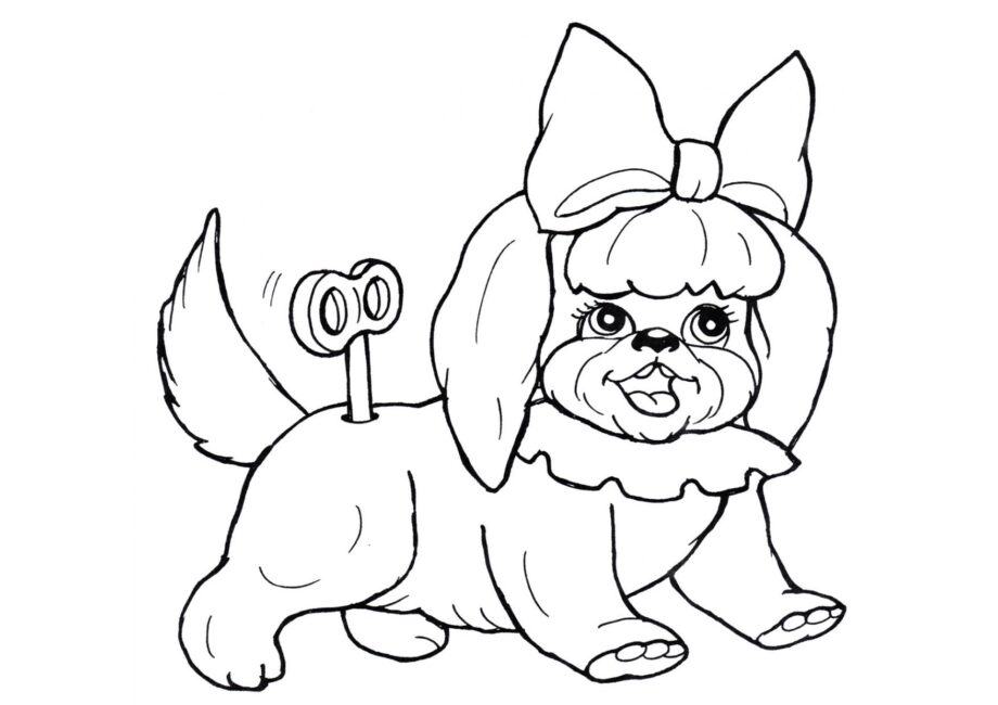 Dibujo para Colorear: Perro de Juguete