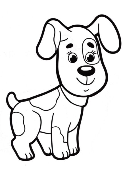 Dibujo para Colorear: Perro Manchado