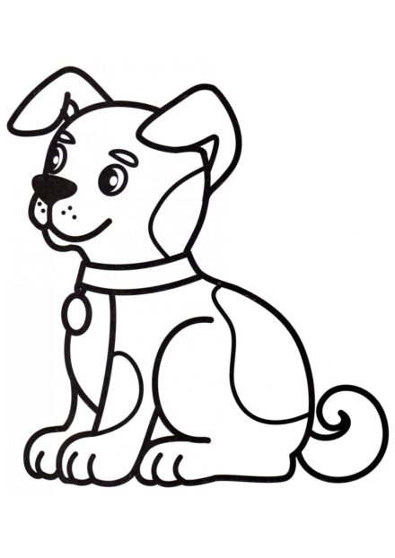 Dibujo para Colorear: Perro de Compañía