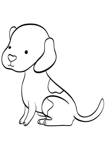 Dibujo para Colorear: Cachorro Manchado