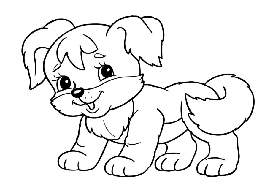 Dibujo para Colorear: Cachorro Encantador