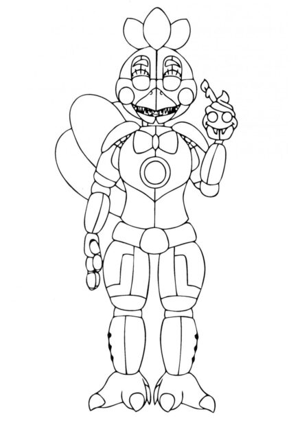 Dibujo para Colorear de Funtime Chica