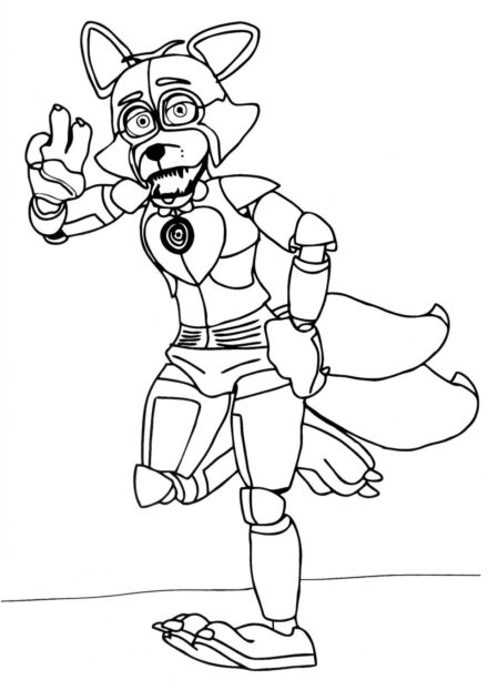 Dibujo para Colorear de Foxy Saluda