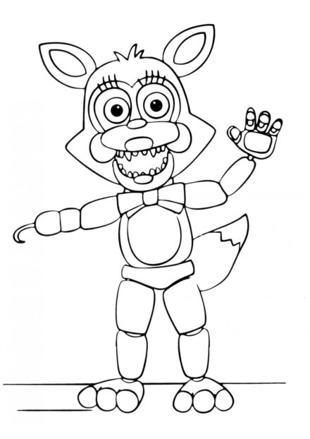 Dibujo para Colorear de Foxy Sonriente