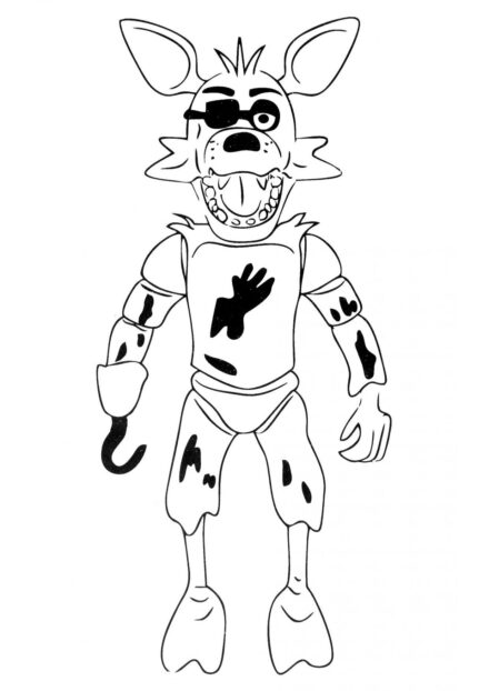 Dibujo para Colorear de Foxy Pirata