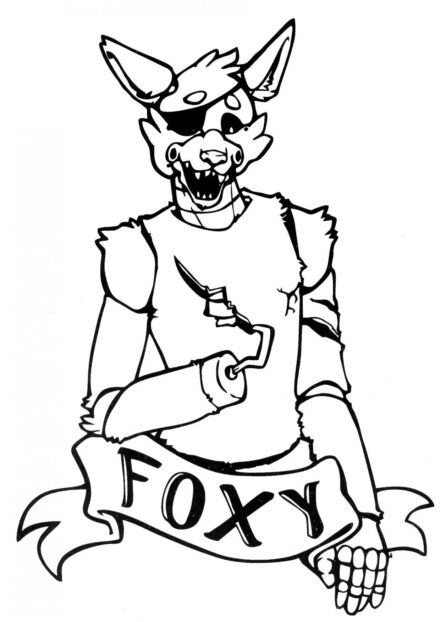 Dibujo para Colorear de Foxy con Garfio