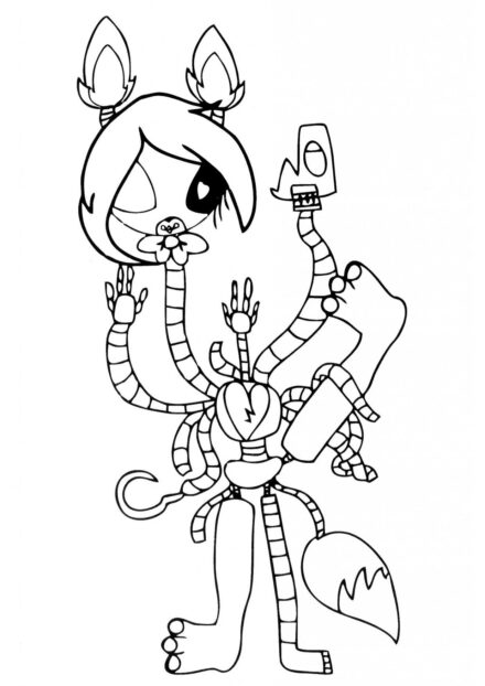 Dibujo para Colorear de Foxy Mangle