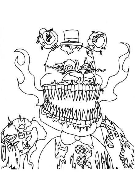 Dibujo para Colorear de Nightmare Fredbear