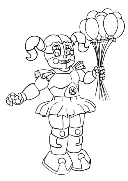 Dibujo para Colorear de Baby con Globos