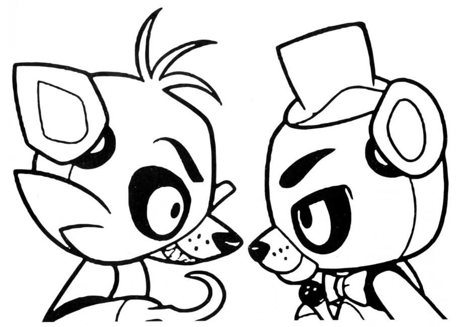 Dibujo para Colorear de Foxy y Freddy