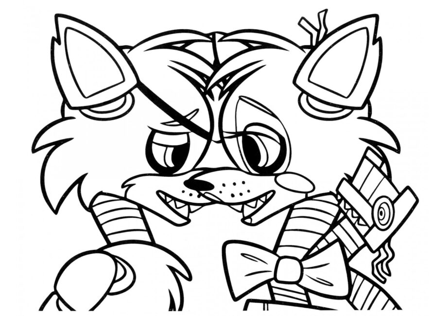 Dibujo para Colorear de Foxy y Mangle