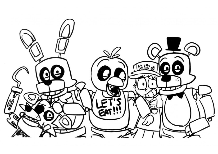 Dibujo para Colorear de Animatronics y Gregory