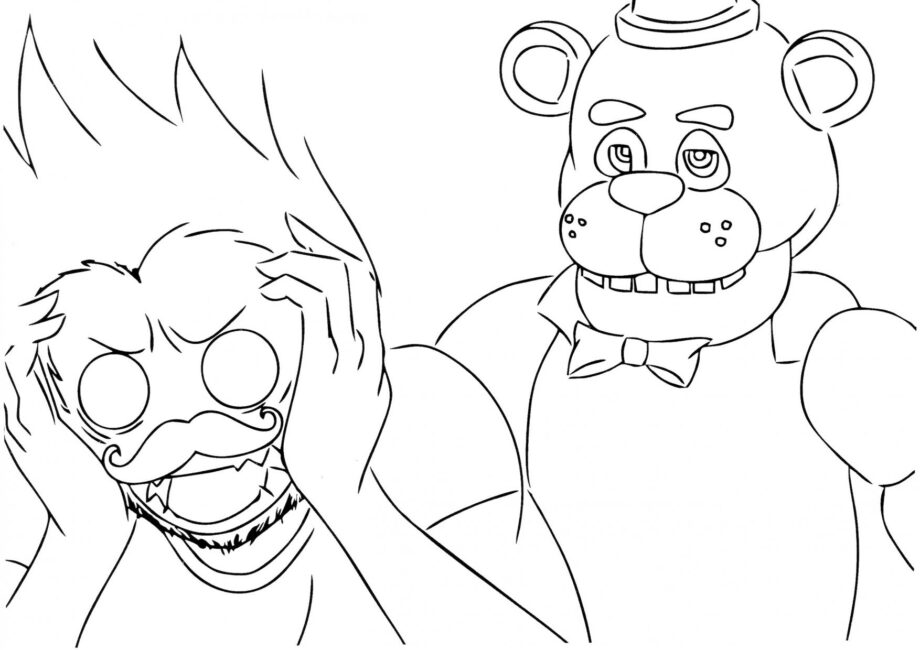 Dibujo para Colorear de Fredbear Espeluznante