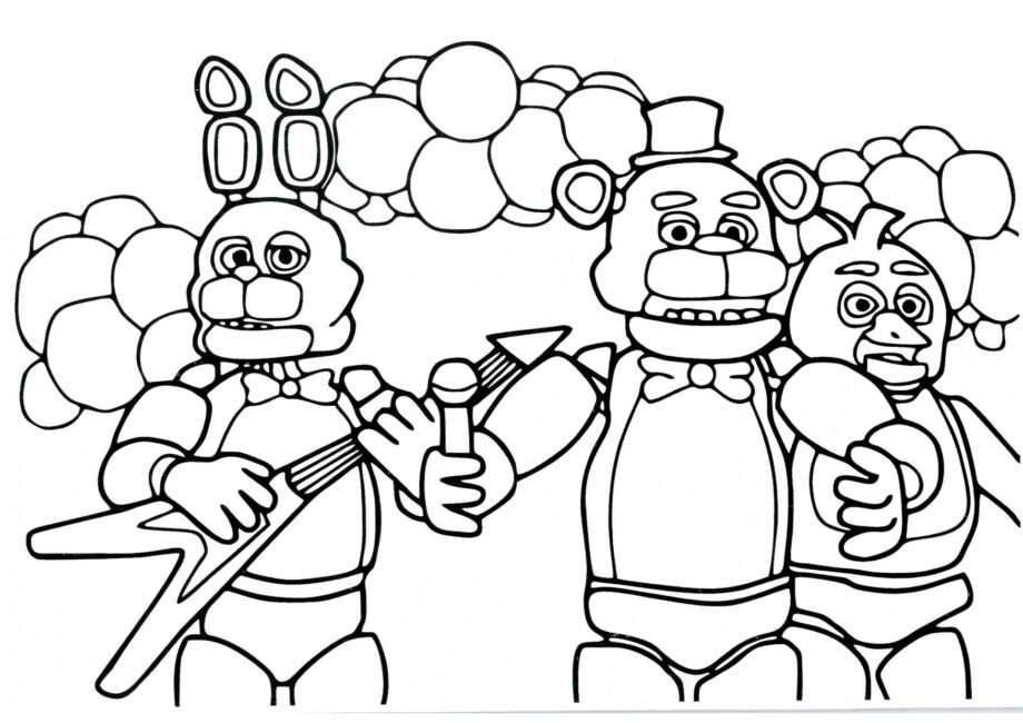 Dibujo para Colorear de Animatronics Rockstar