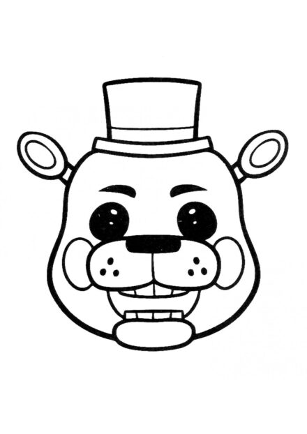 Dibujo para Colorear de la Cabeza de Freddy