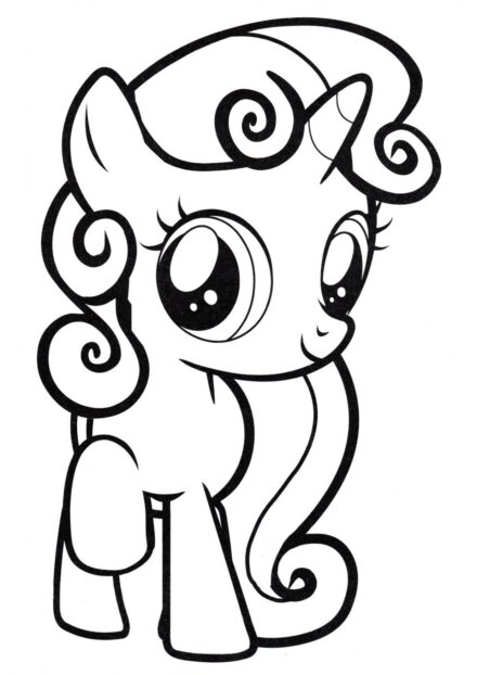 Dibujo para Colorear de Sweetie Belle - La Hermana de Rarity