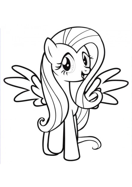 Dibujo para Colorear de la Encantadora Fluttershy