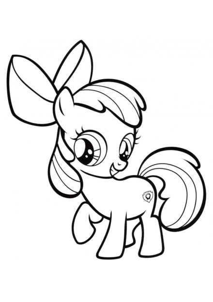 Dibujo para Colorear de Apple Bloom Sonriendo