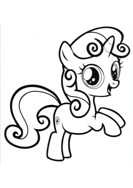 Dibujo para Colorear de Sweetie Belle Quiere Ayudar a Rarity