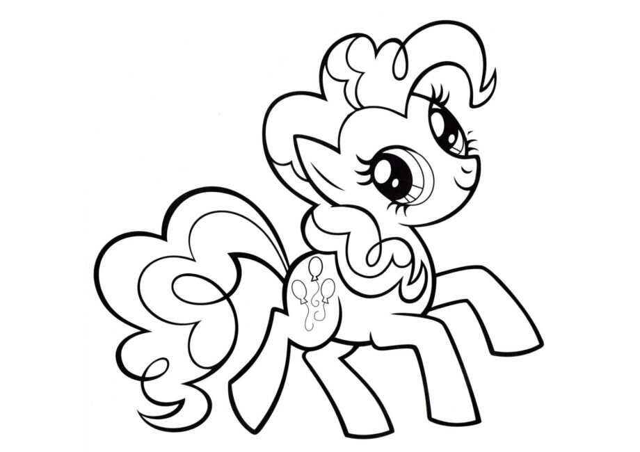 Dibujo para Colorear de la Alegre Pinkie Pie