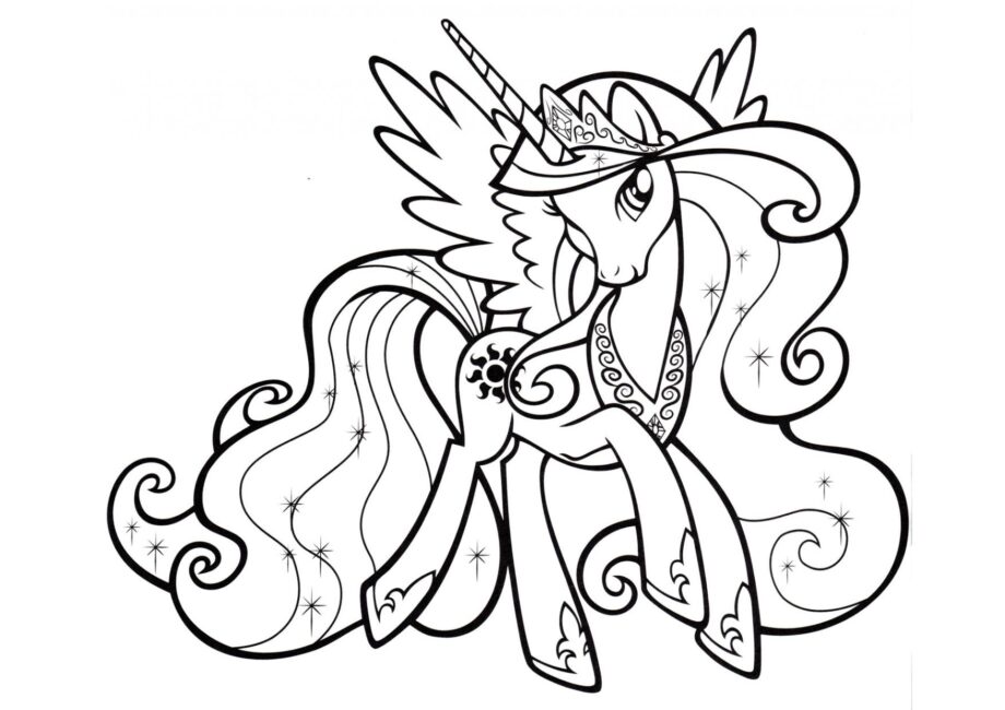 Dibujo para Colorear de la Princesa Celestia