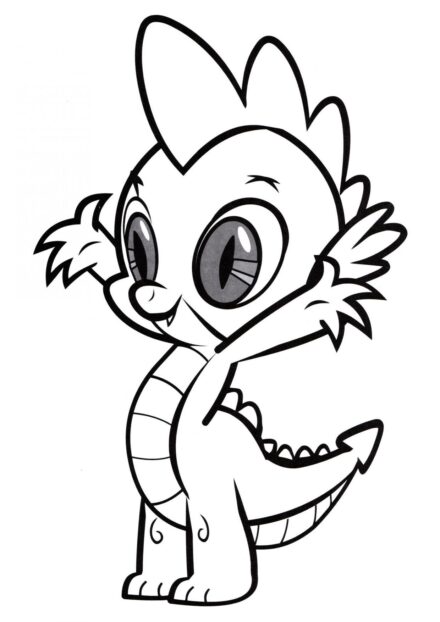 Dibujo para Colorear de Spike - Amigo de Twilight