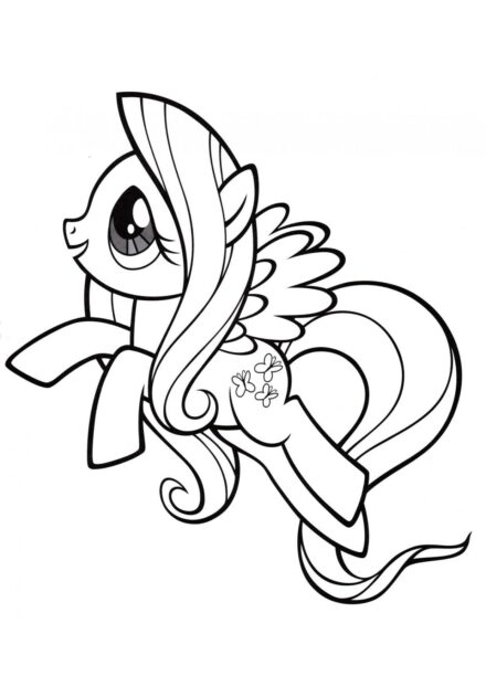 Dibujo para Colorear de la Amable Fluttershy