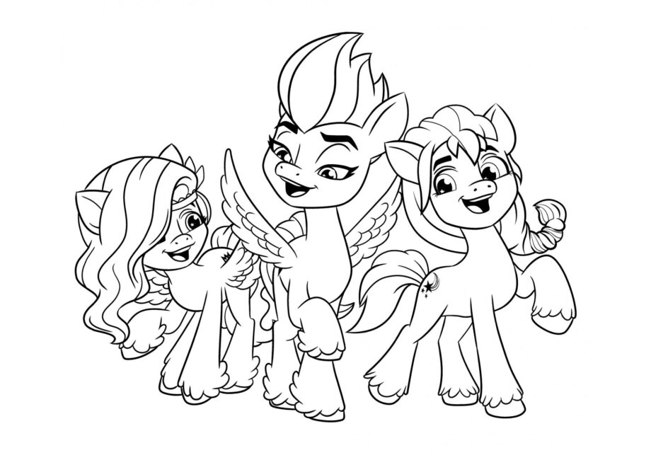 Dibujo para Colorear de los Pequeños Amigos Pony