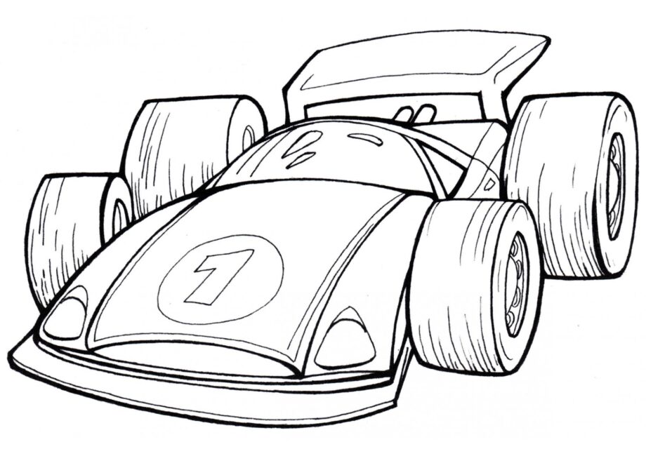 Dibujo para Colorear Coche de Carreras