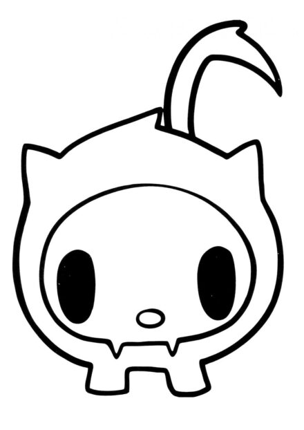 Dibujo para Colorear Tokidoki - Skeletrino el Gato