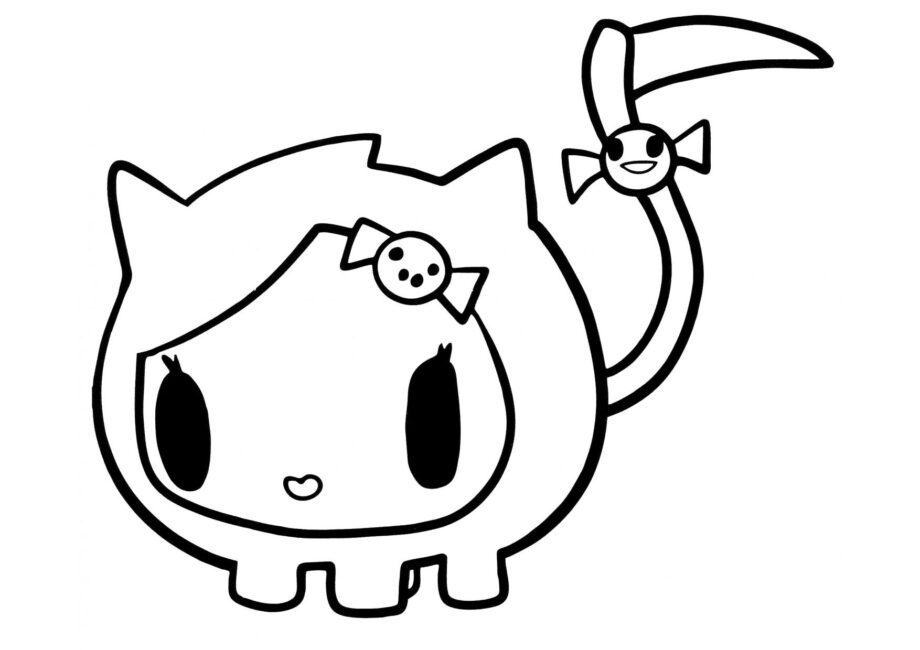 Dibujo para Colorear Tokidoki - Skeletrina la Gatita